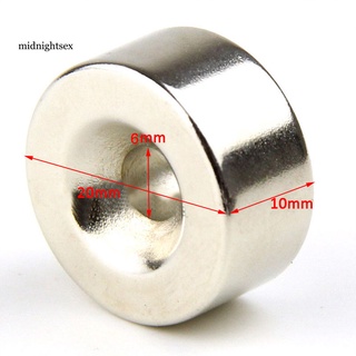 20 mm x 10 mm tierra neodimio N35 fuerte disco redondo anillo imán agujero 6 mm