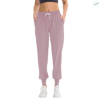 Pantalones de Jogger para mujer con bolsillos elásticos con cordón de cintura relajada para correr y correr