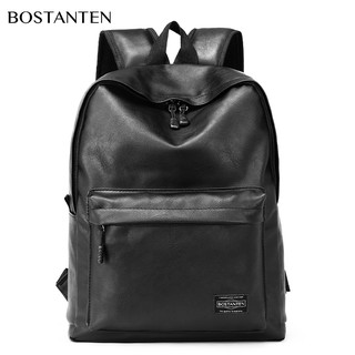 BOSTANTEN Men's PU backpack, student school bag, casual backpack