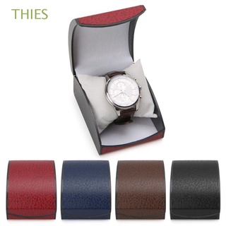 THIES Fashion Watch Case 4 Colores Pulsera Pantalla Reloj Caja De Cuero Sintético Almacenamiento Arco Regalo Para Mujeres Hombres Titular Plástico Joyero/Multicolor