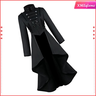 steampunk abrigo chaqueta medieval vestido tailcoat prendas de abrigo rompevientos negro
