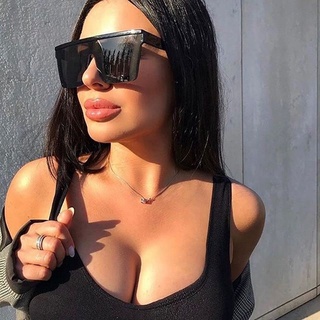 nueva marca de lujo cuadrada gafas de sol mujeres vintage oversize gafas de sol femeninas marco grande sombras negro señora uv400