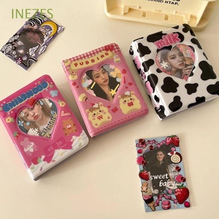 INEZES Cute Kpop Card Binder 40 Pockets Name Card Book Photo Album Business Card Bag ID Holder Card Stock Binders Albums Bear Love Heart Hollow Photocard Holder (1)