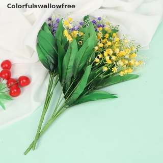 colorfulswallowfree 7 rama blanca lirio artificial del valle flor falsa flor para decoración del hogar belle