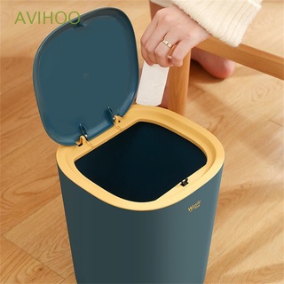 AVIHOO Cleaning Tool Dustbin Living Room Garbage Can Trash Can Creative Contrast Color Flip Home Waste Bin/Multicolor