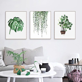 estilo escandinavo plantas tropicales hojas verdes cuadro decorativo arte moderno pinturas para decoración del hogar póster