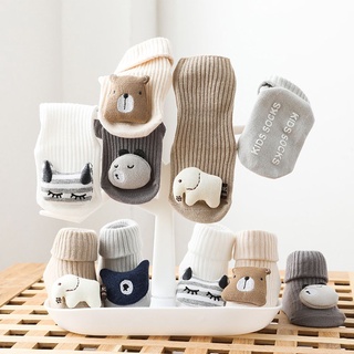 IBACH Girls Baby Socks Infant Cartoon Newborn Floor Socks Keep Warm Stereo Doll Children Toddler Cotton Thick Non-Slip Sole (6)