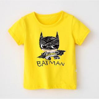 Verano de dibujos animados Batman niños moda Casual niñas de manga corta camiseta de algodón niños camisetas ropa de niños