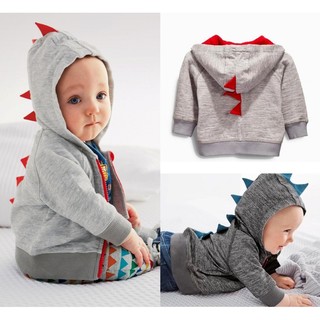 moda divertida bebé niños lindo dinosaurio con capucha manga larga tops Chamarra abrigo