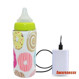 awaren portátil calentador de botella calentador de viaje bebé niños leche agua USB cubierta bolsa