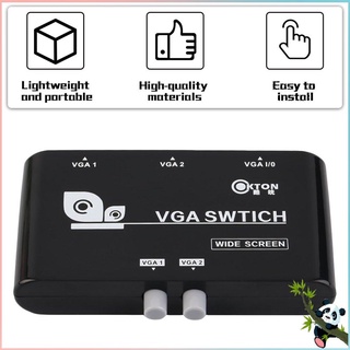 Portátil 2 en 1 salida VGA/SVGA Manual de intercambio Selector interruptor de caja de luz negro VGA interruptor para LCD PC Notebook (1)