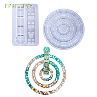 EPRETTYY DIY Perpetual Calendar Mold Epoxy Casting Mould Silicone Molds Rotatable Home Decorations Wall Hanging Resin Crafts Hanging Calendar