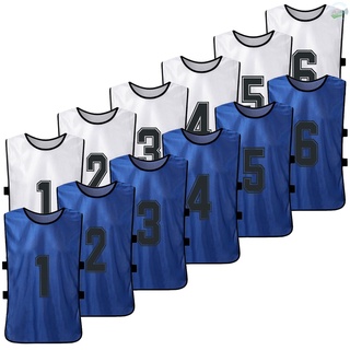 12 pzs camisetas de fútbol para niños/2 colores/camisetas de fútbol de secado rápido/deportes juveniles/scramage/baloncesto/equipo de entrenamiento/biberos/practica/chaleco deportivo