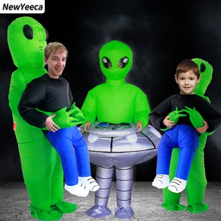 Ufo verde Alien disfraz inflable disfraz de Cosplay disfraz divertido traje de fiesta disfraz de disfraz de Halloween para niños adultos (3)