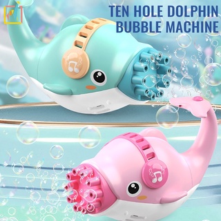 Eléctrico soplador de burbujas de la máquina de fabricante de burbujas para el niño automático de la máquina de burbujas de delfines de verano de la burbuja de soplado juguetes FACC