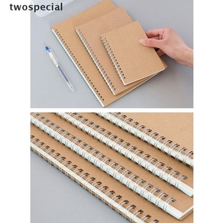 [twospecial] cuaderno espiral a5 diario planificador de cuadrícula línea de puntos papel kraft diy cuaderno de bocetos [twospecial] (2)