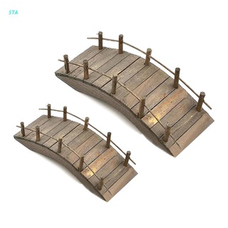 Sta 1:12 Mini puente De madera con rieles Miniaturas/jardín De hadas