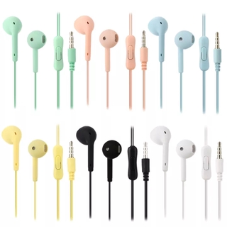 U19 3.5 mm Universal con cable auriculares de ruido en la oreja auriculares de Color Macaron auriculares de teléfono inteligente Control en línea con micrófono