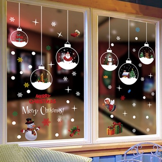 Decoración navideña bola de cristal de navidad colgante puente ventana vidrio puerta decoración electrostática pegatina
