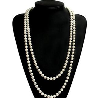 collar de perlas de imitación multicapa para mujer/collar de perlas con racimo largo