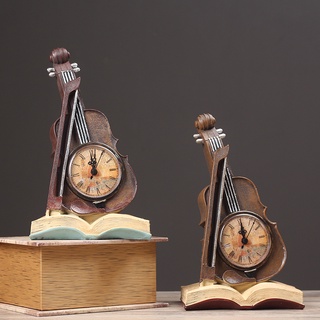 Creativo hogar TV gabinete libros de violín relojes y relojes decoración de escritorio decoraciones relojes de escritorio (4)