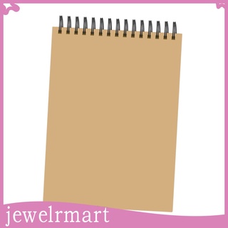 [JewelryMart] Almohadilla de dibujo de papel artesanal, cubierta dura, cuaderno en espiral, cuaderno de cuaderno para medios húmedos y secos,
