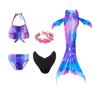 Traje De baño Para mujer/traje De baño De sirena morado con monofino/bikini Infantil Para nadar fiesta
