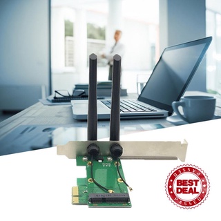Tarjeta de red Wifi inalámbrica Mini PCIE a PCI-E 1X adaptador de escritorio antenas + 2 C6R8