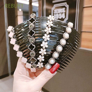 Rebuy1 clip para el cabello con perlas/flores/diademas/antideslizante/Estilo Coreano