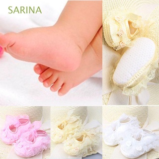 SARINA Popular Child New Lace Frilly Flower Shoes Cute Newborn Non-Slip Infant 3 Colors Hot Toddler/Multicolor