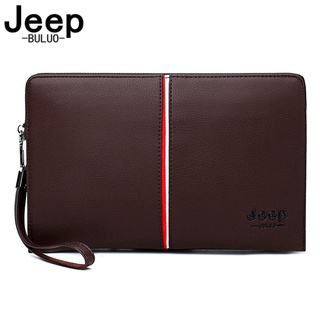 JEEP BULUO Business Casual Handbag Brand Luxury Men's Clutches Bags For Phone High Quality Spilt Leather Wallet Large Capacity