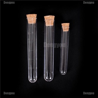 <dengyou> 10 piezas de prueba transparente de plástico con corcho lab science boda favor s