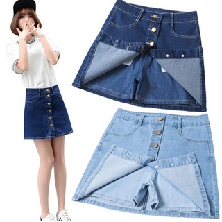 0825# Single-Breasted A-Line Denim Skirts Summer Jeans Skirt Women Short Skirt