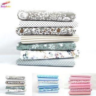 7 pañuelos de tela suave de algodón Floral a la moda (8)