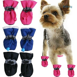 Kuhong caliente invierno mascotas perro botas zapatos de cachorro protector antideslizante ropa para gatos/perros