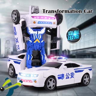 2 en 1 transformación coche Robot mainan deformación de la policía coche transformador de coche juguetes para niños mainan budak