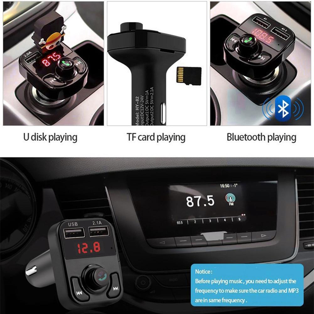B3 Bluetooth Kit de coche manos libres transmisor FM Radio coche reproductor MP3 cargador USB (3)