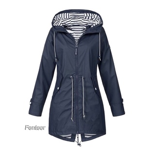 [FENTEER] Sudadera con capucha suave mujer chaqueta impermeable impermeable Outwear al aire libre