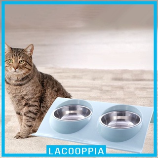 [LACOOPPIA] Cuencos criados doble perro gato antideslizante antideslizante comida alimentador de agua desmontable