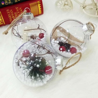 Christmas Tree Baubles Transparent Ball Xmas Hanging Pendant Ornaments Plastic Balls Decoration