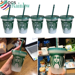 Starbucks vaso cambiante de Color confeti vaso de plástico reutilizable con tapa y paja