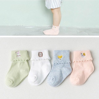 4 pares/lote de calcetines cortos de tobillo transpirables de algodón de dibujos animados lindos para niña
