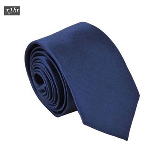 corbata de poliéster narrow neck tie skinny sólidos azul oscuro corbata para hombre (2 pulgadas de ancho máximo)