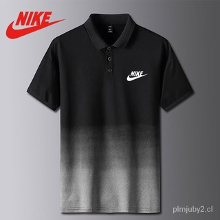 Nike Manga Corta T-Shirt Hombres Camisa Cuello Solapa Moda Casual Media Top Polo