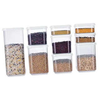 caja hermética de almacenamiento de alimentos de plástico de cereales recipientes de almacenamiento apilable de alimentos secos recipientes de almacenamiento para cocina despensa organización