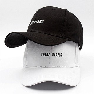 KPOP GOT7 «TEAM WANG» hombres mujeres liso curvo sol visera gorra de béisbol blanco negro sombrero de Color sólido moda ajustable tapas