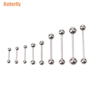 Butterfly&% 10 pzs anillos de acero inoxidable con bola de acero inoxidable para ombligo