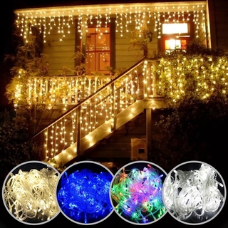 10M 100 LED Waterproof Outdoor Icicle String Lights/Party Wedding Garden 8 Modes Fairy Lights Decoration