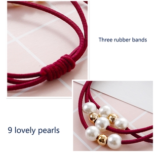 Accesorio De cabello/banda De goma Multi-capa con perlas/accesorios para el cabello/moño (8)