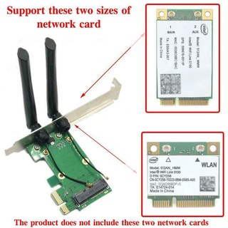 tarjeta de red wifi inalámbrica mini pci-e a pci-e 1x antenas de escritorio 2x l6p4 (2)